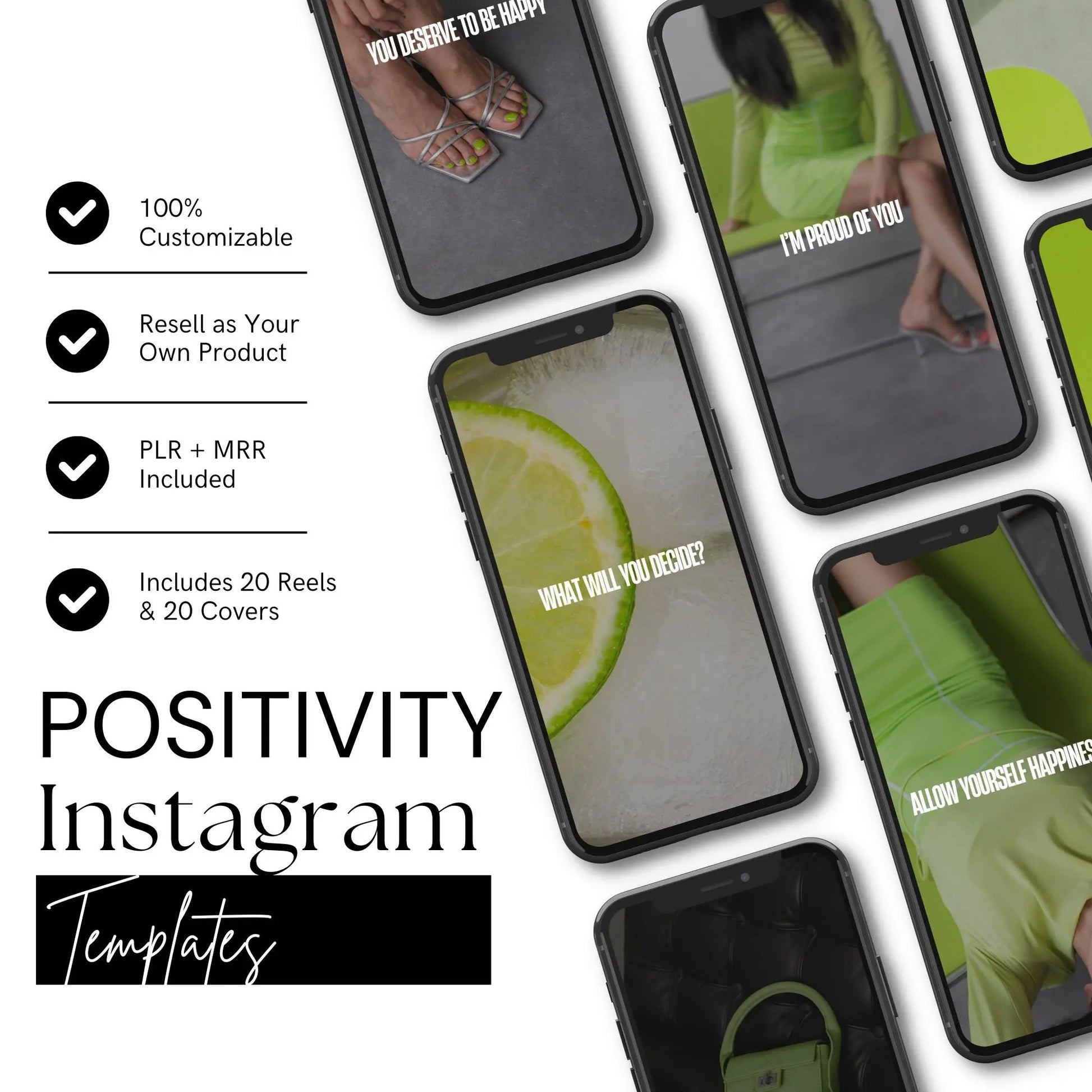 Positivity Reels & Covers – Editable Canva Templates for Viral, Uplifting Short-Form Content (PLR & MRR Included) Boundless PLR
