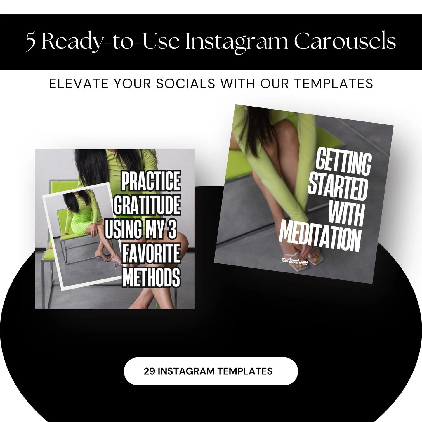 Positivity Pop Carousels – 5 Editable Instagram Canva Templates (MRR & PLR) Boundless PLR