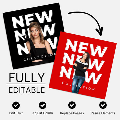 Fashion Social Media Templates | Canva Editable | MRR & PLR Resell Rights – 3 Sizes (1080×1080, 1080×1350, 1080×1920) Boundless PLR