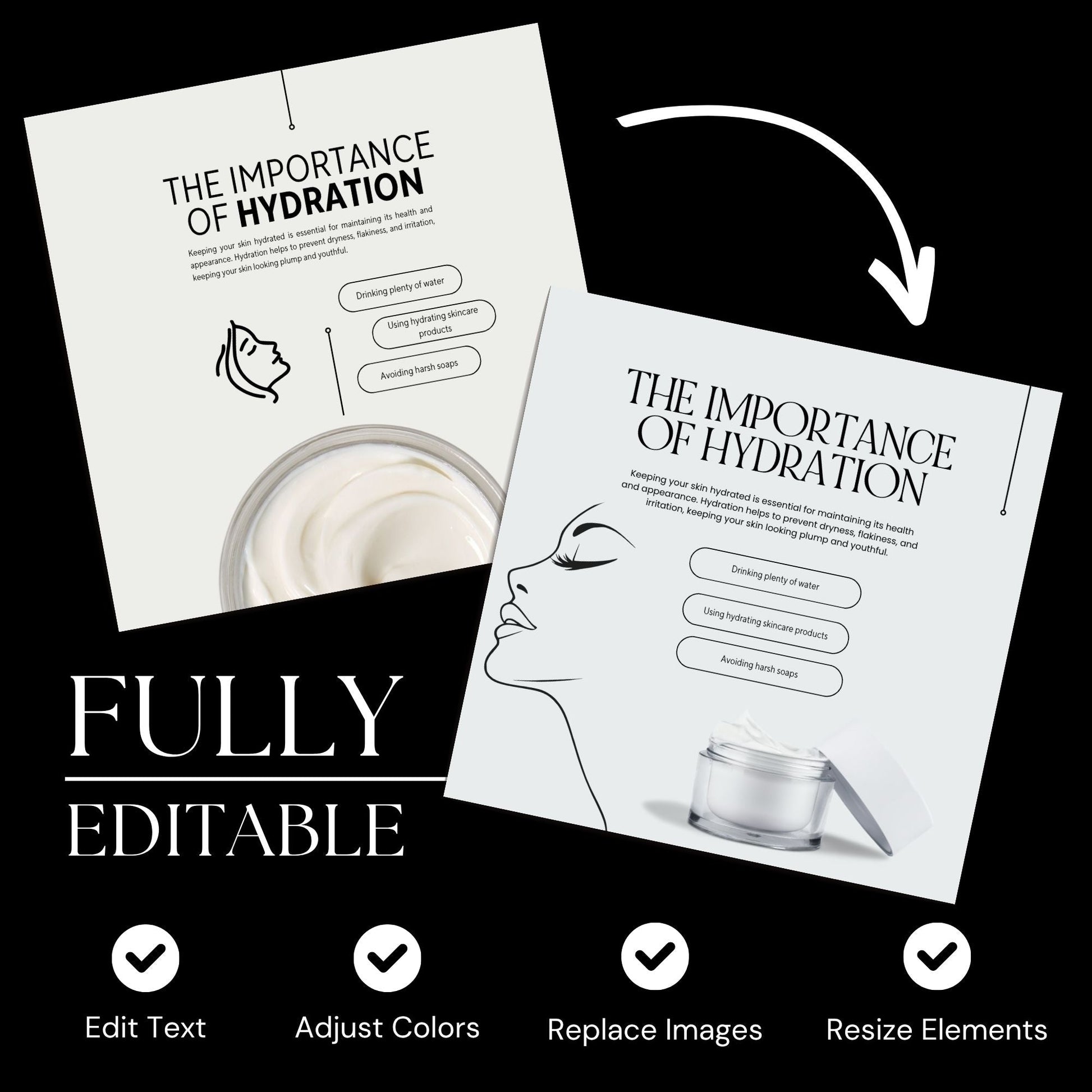 Skincare Social Media Templates | Canva Editable Instagram Posts, Stories & Reels | PLR + MRR Resell Rights Boundless PLR