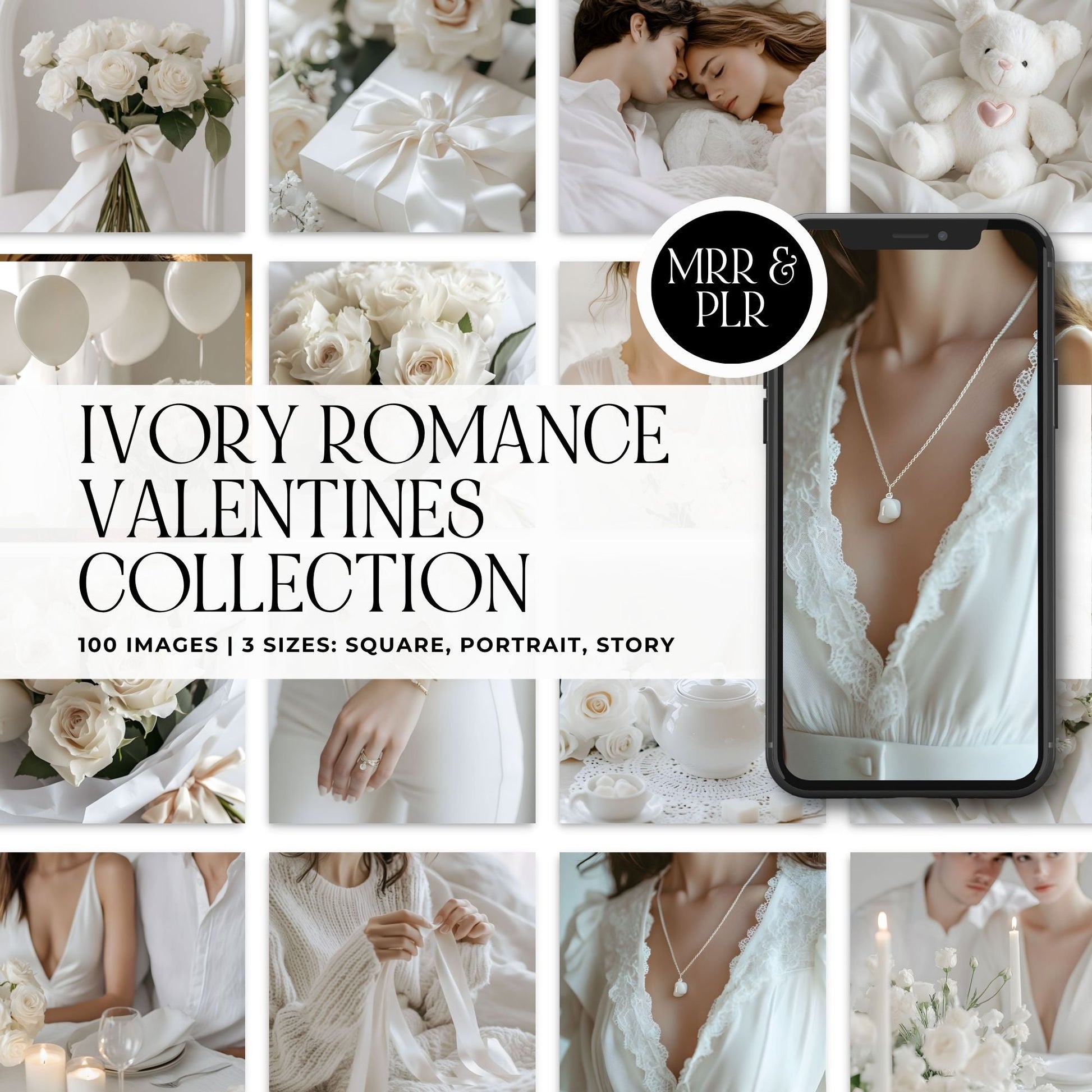 Valentine Stock Photos (100) | Ivory Romance Image Bundle | Canva | MRR + PLR Boundless PLR
