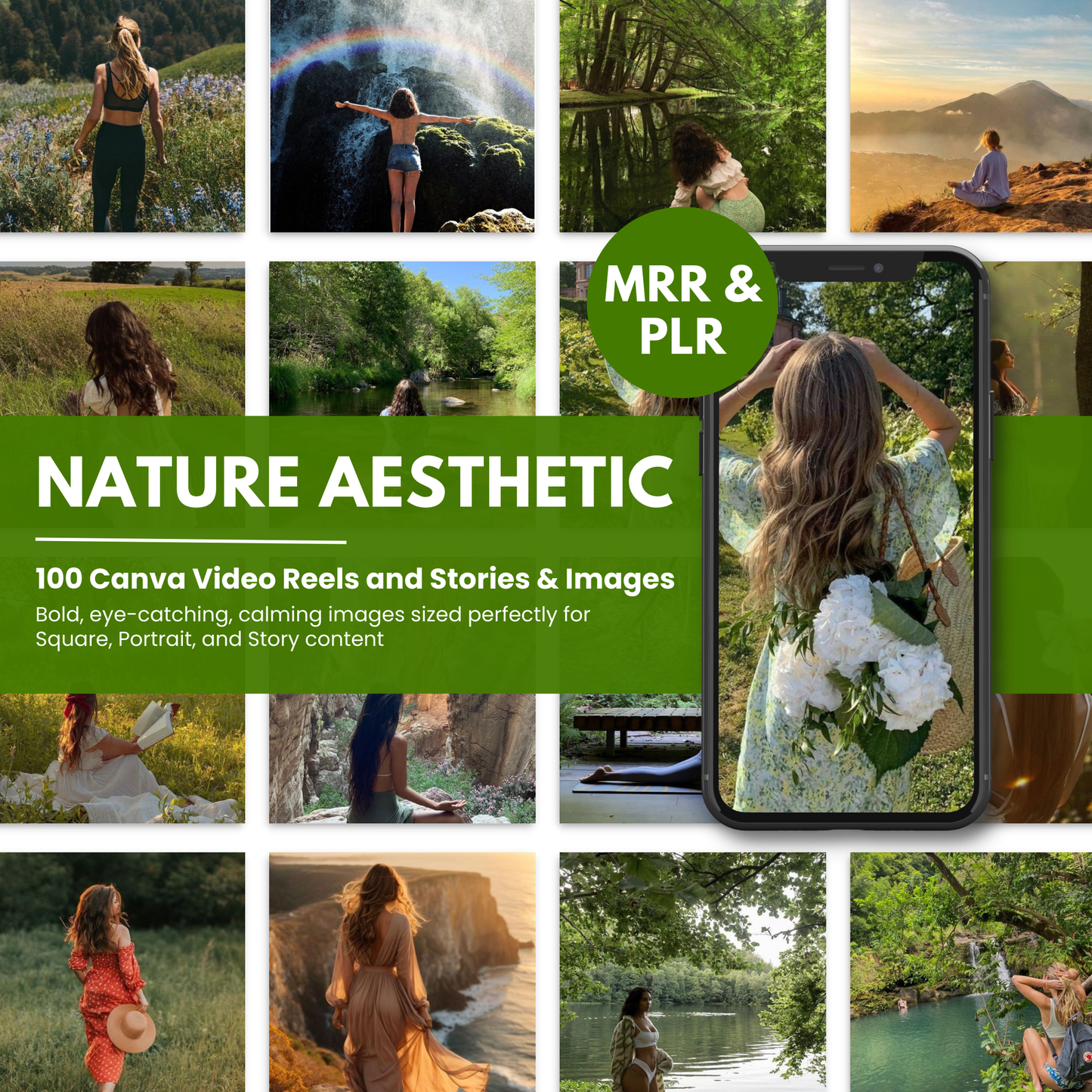 Nature Aesthetic Reels Bundle (101) + Story Videos & Images | Outdoors and Flowers | PLR + MRR