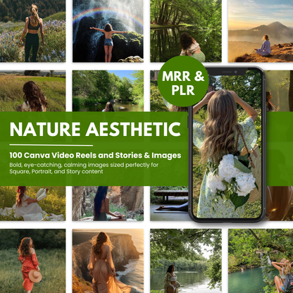 Nature Aesthetic Reels Bundle (101) + Story Videos & Images | Outdoors and Flowers | PLR + MRR