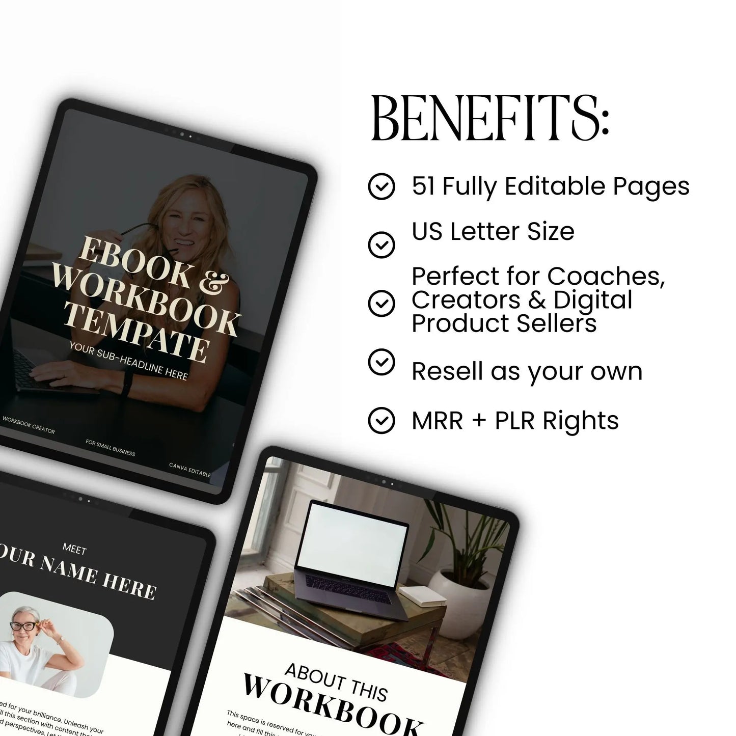 Editable Canva Workbook & Ebook Templates for Coaches & Digital Product Sellers – Includes MRR, PLR & Pinterest Strategy Bonus Boundless PLR