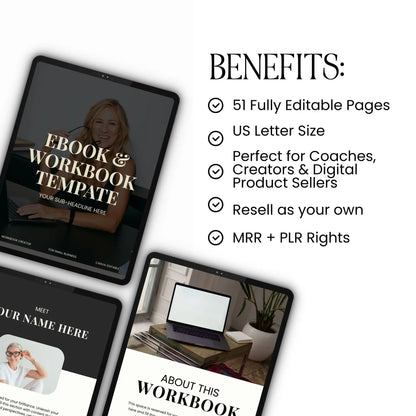 Editable Canva Workbook & Ebook Templates for Coaches & Digital Product Sellers – Includes MRR, PLR & Pinterest Strategy Bonus Boundless PLR