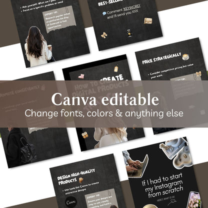Instagram Scrapbook Carousel Templates (90 Canva Editable) + 400+ Carousel Stickers Bonus | PLR + MRR Rights Boundless PLR
