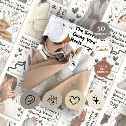 Instagram Carousel Templates (50) | Canva Editable Scrapbook | PLR + MRR