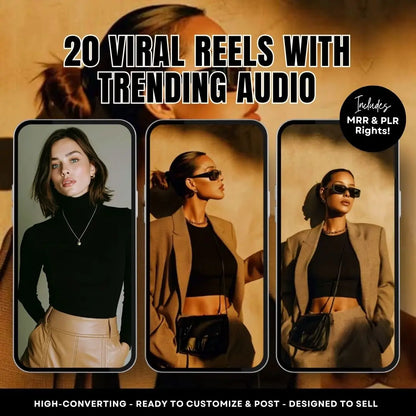 20 Viral Reels with Trending Audio – Canva Templates with PLR & MRR for Digital Product Sellers, Bloggers, and Creators Boundless PLR