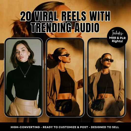 20 Viral Reels with Trending Audio – Canva Templates with PLR & MRR for Digital Product Sellers, Bloggers, and Creators Boundless PLR
