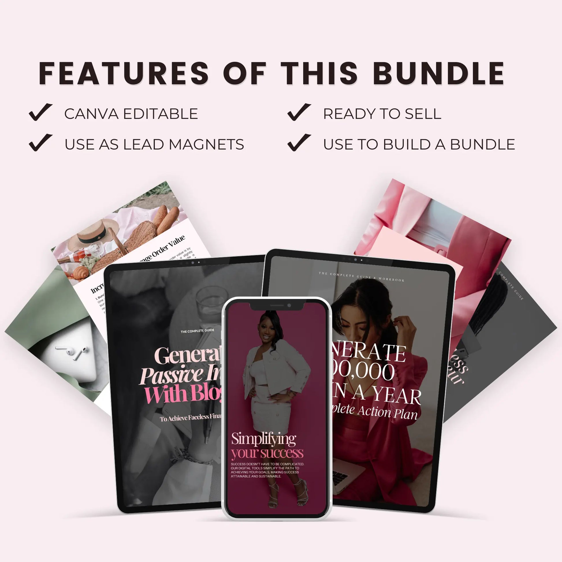 Elysian Noir Canva Templates Bundle | Editable PLR + MRR Boundless PLR