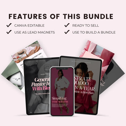 Elysian Noir Canva Templates Bundle | Editable PLR + MRR Boundless PLR