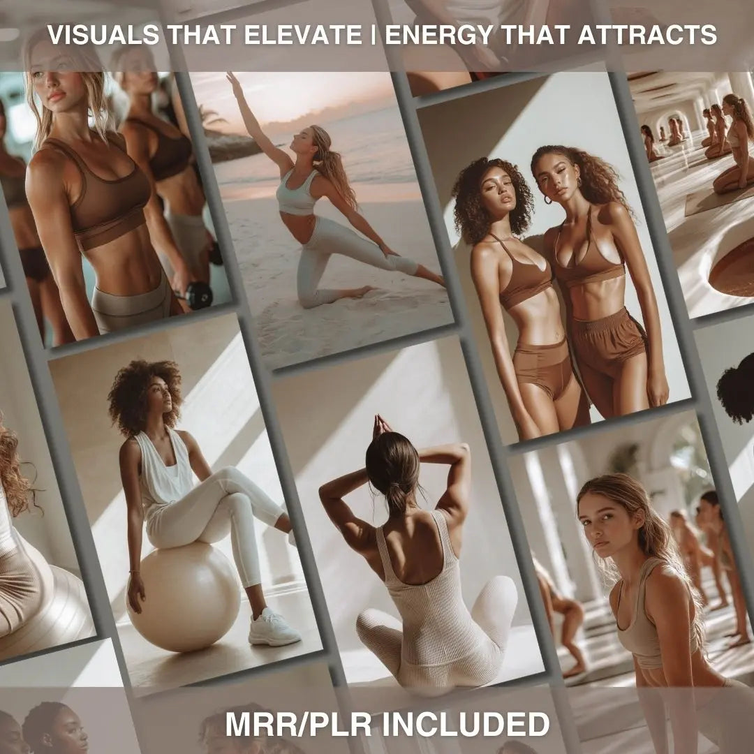 Yoga Flow | 60+ Mindful AI Stock Images for Fitness Brands, Coaches & Digital Creators (Includes MRR & PLR) Boundless PLR