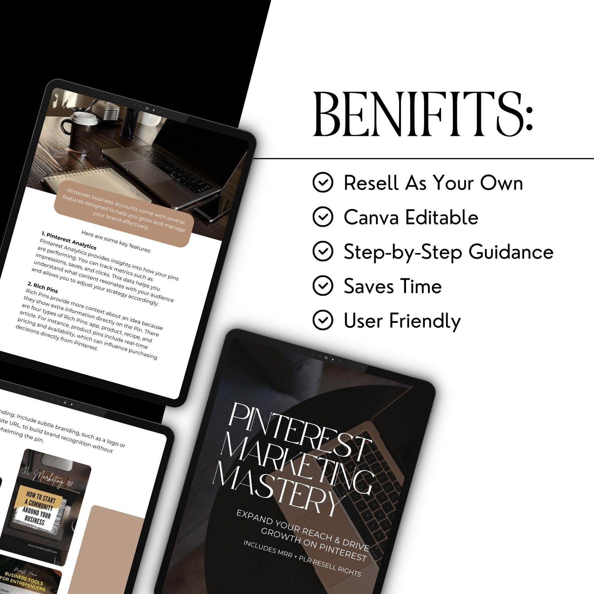 Pinterest Marketing Mastery | Editable PLR & MRR Digital Guide - Ebook | Guides - Boundless PLR