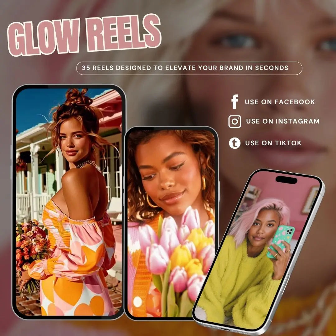 Editable AI reels bundle designed to increase engagement on Instagram, TikTok, and Facebook, with full resell rights