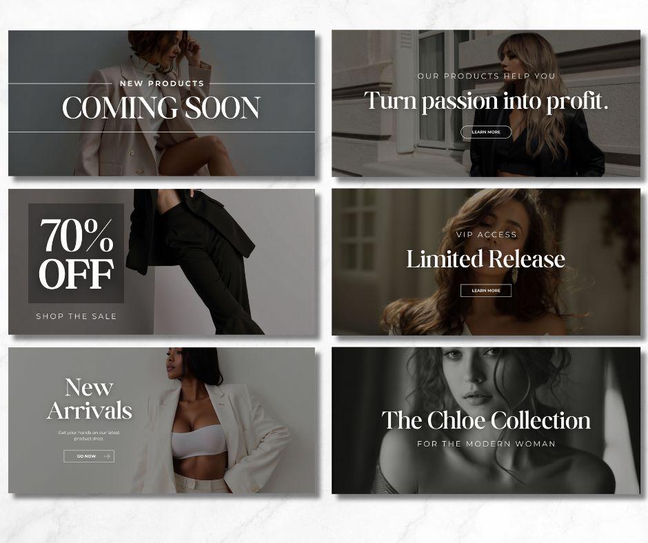 Luxury Website Banners | Editable Canva Templates with PLR & MRR - MRR Marketing - Boundless PLR