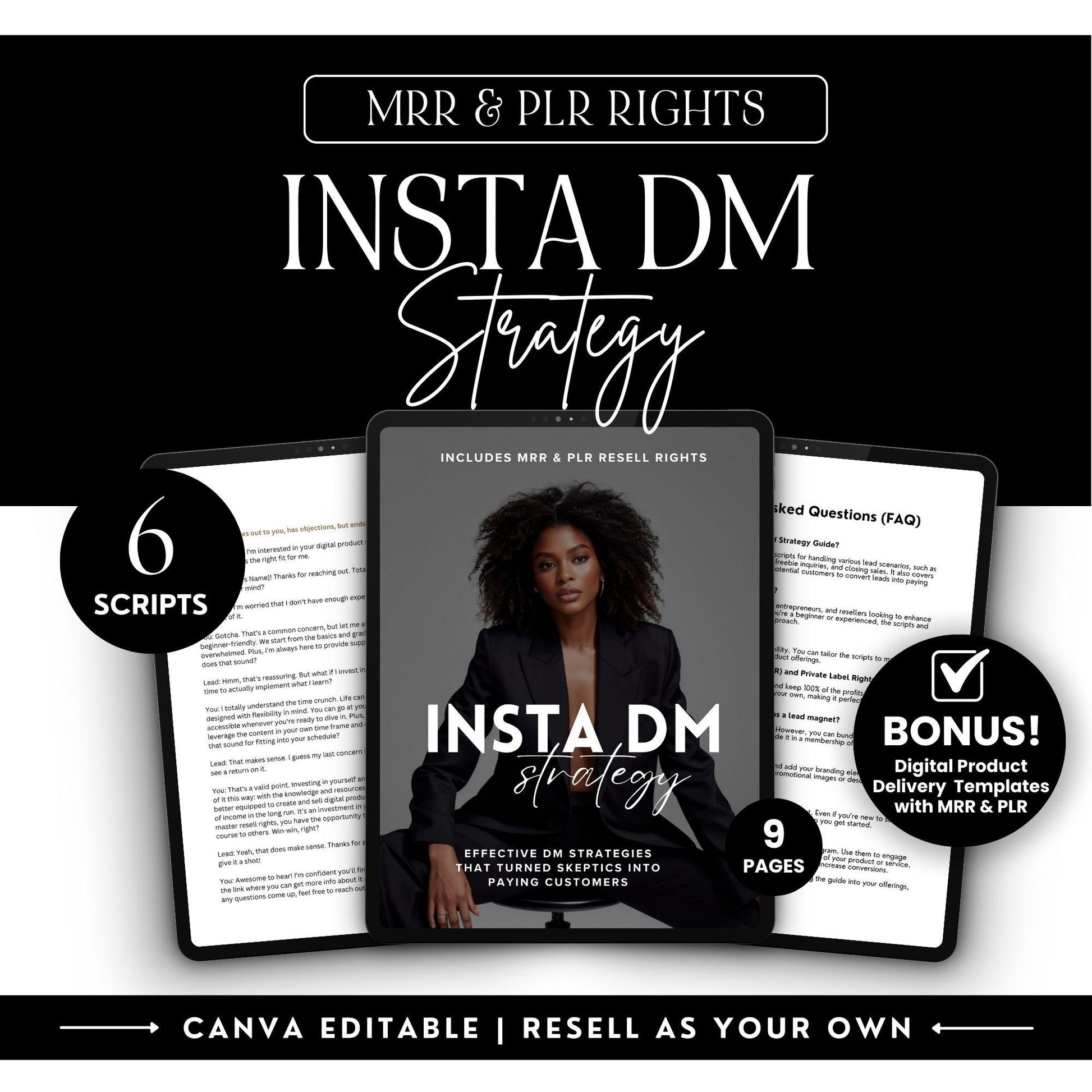 Insta DM Scripts & Strategies Guide with MRR & PLR | Convert Leads to Loyal Customers - MRR Marketing eBook - Boundless PLR