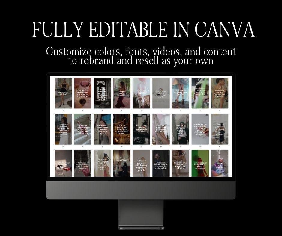 30 Motivational Reels with PLR & MRR | Instagram TikTok Pinterest | Canva Editable Templates - Boundless PLR