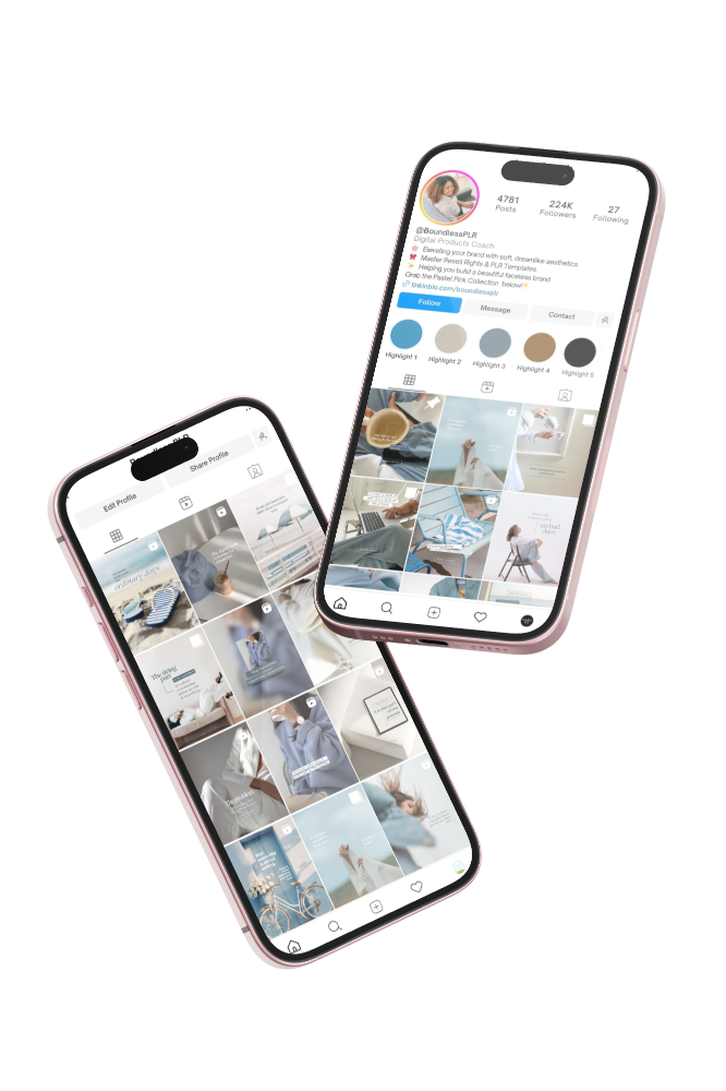 The Mindful Marketer: 50 Strategic Instagram Portrait Templates (MRR & PLR) Boundless PLR