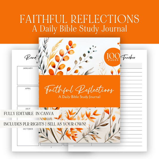 Divine Journaling: Bible Study Companion | Canva Editable PLR Template