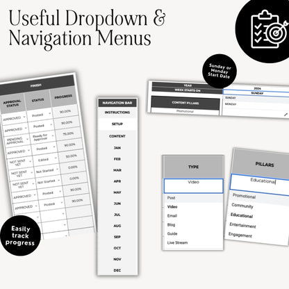 Social Media Content Calendar Template for Google Sheets with PLR & MRR
