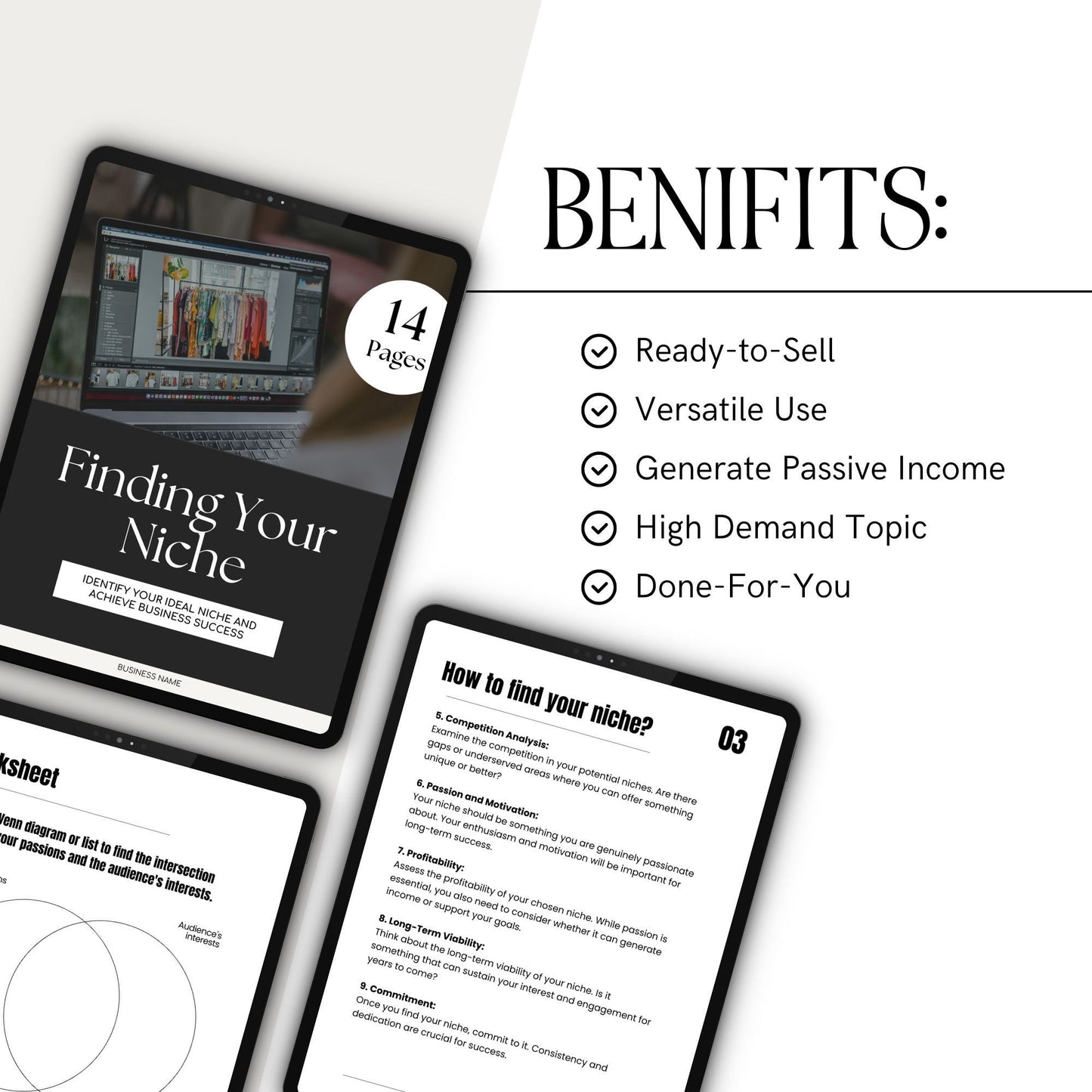 Finding Your Niche Workbook | Editable Guide with MRR & PLR
