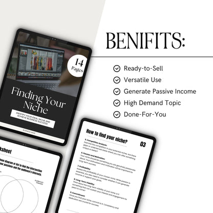 Finding Your Niche Workbook | Editable Guide with MRR & PLR