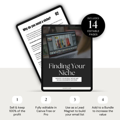 Finding Your Niche Workbook | Editable Guide with MRR & PLR