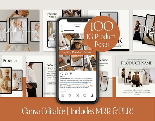 Instagram Post Templates for Digital Product Sellers | PLR + MRR Resell Rights - Boundless PLR