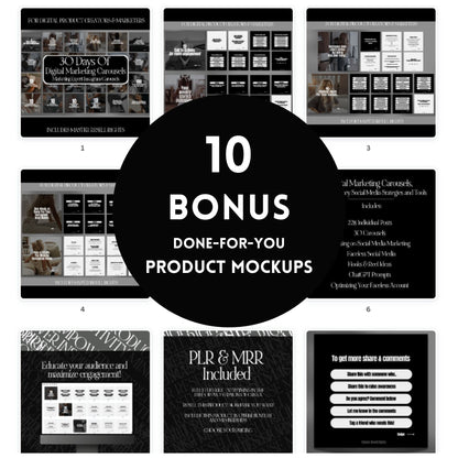 30 Days of Digital Marketing Carousels Bundle - PLR & MRR
