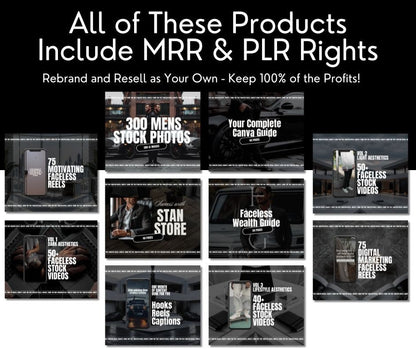 Shopify Theme with MRR - Website for Digital Products and Faceless Marketing for Men - Boundless PLR