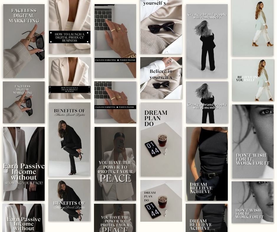 Aesthetic Post & Story Templates Bundle | PLR + MRR Resell Rights - Boundless PLR