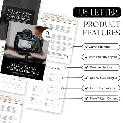 30-Day Social Media Challenge Guide | MRR & PLR Digital Product