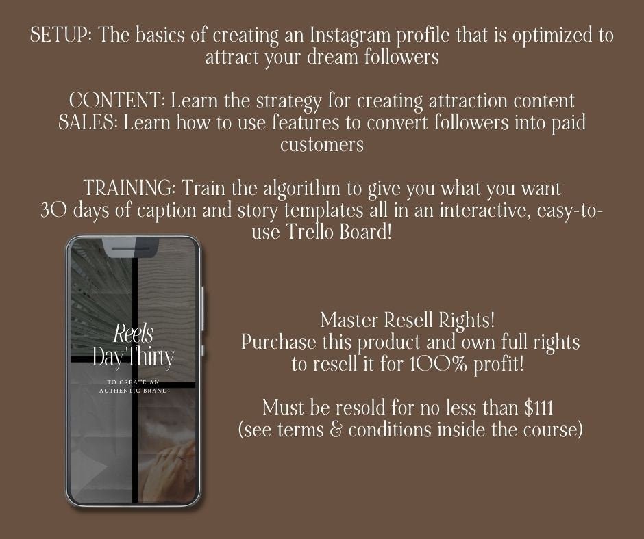 The Reel Attraction Masterclass – Instagram Reels Guide with MRR & PLR - MRR Courses to Sell - Boundless PLR