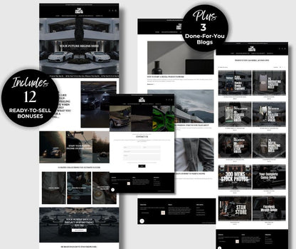 Shopify Theme with MRR - Website for Digital Products and Faceless Marketing for Men - Boundless PLR