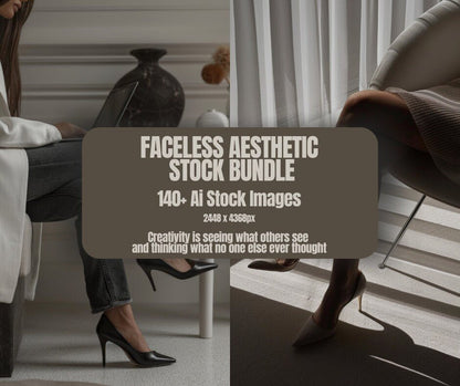 140 AI-Generated Stock Images & Canva Mockup Bundle - Boundless PLR