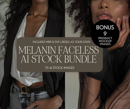70 Luxury Melanin Faceless AI Stock Images Bundle with MRR & PLR - Boundless PLR