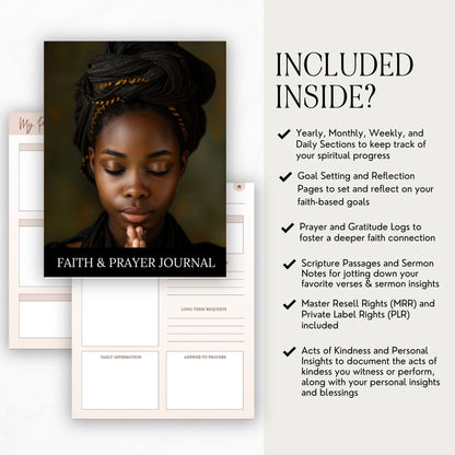 Faith & Prayer Journal with Master Resell Rights (MRR)