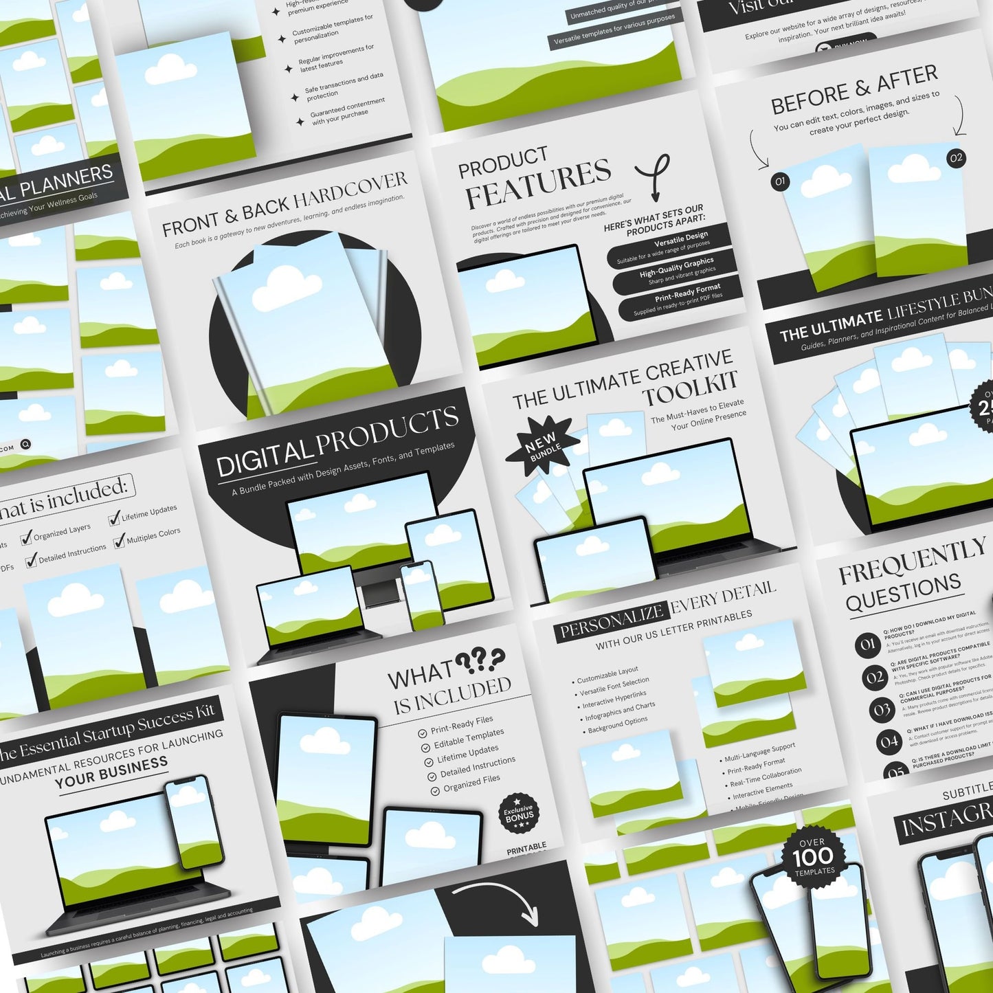106 Digital Mockups & Etsy Banner Templates with Resell Rights | Canva Editable - Boundless PLR