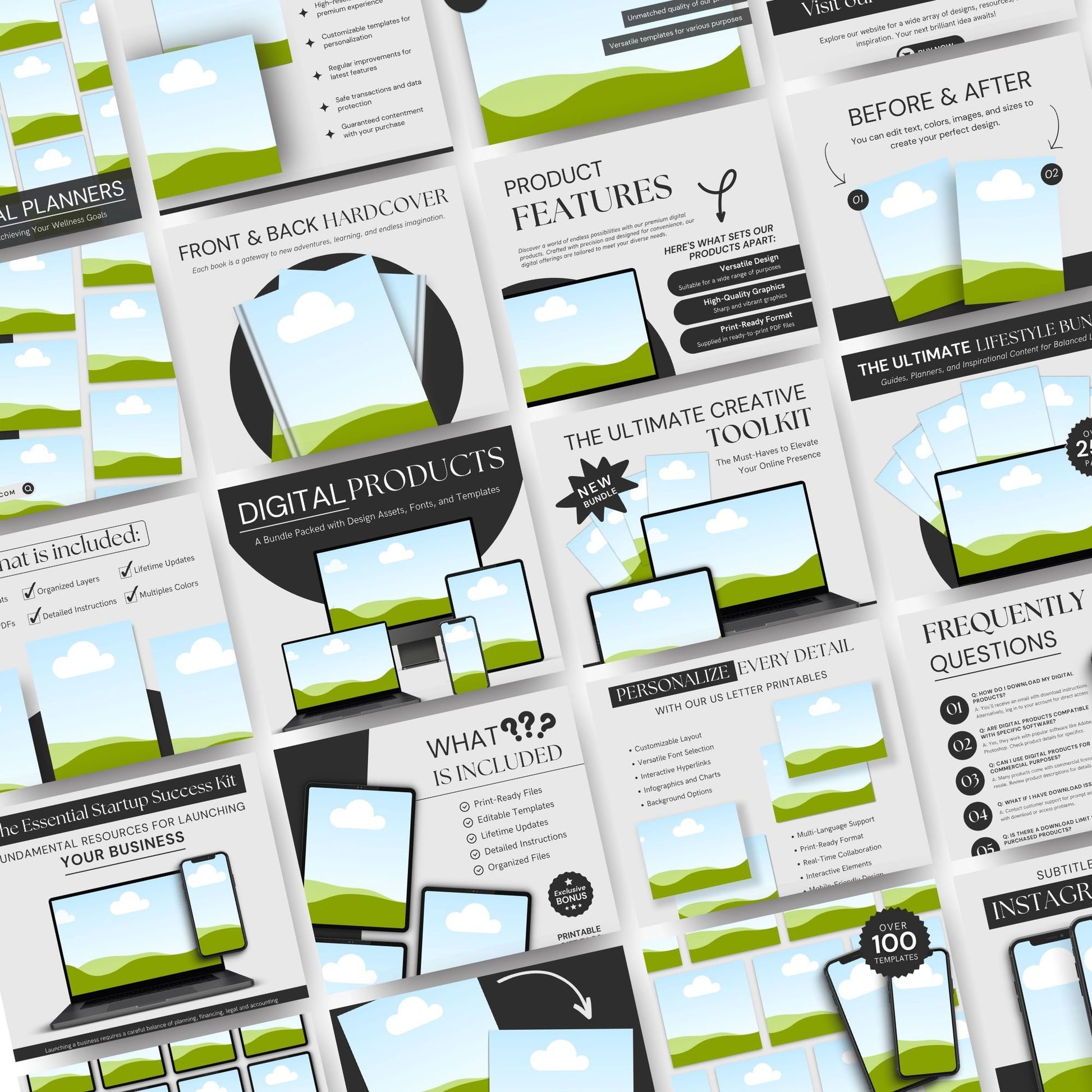 106 Digital Mockups & Etsy Banner Templates with Resell Rights | Canva Editable - Boundless PLR