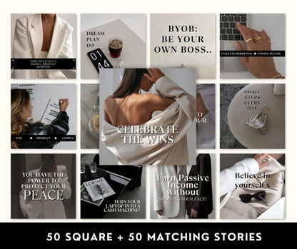 Aesthetic Post & Story Templates Bundle | PLR + MRR Resell Rights - Boundless PLR
