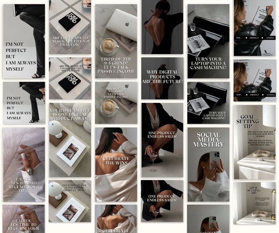 Aesthetic Post & Story Templates Bundle | PLR + MRR Resell Rights - Boundless PLR