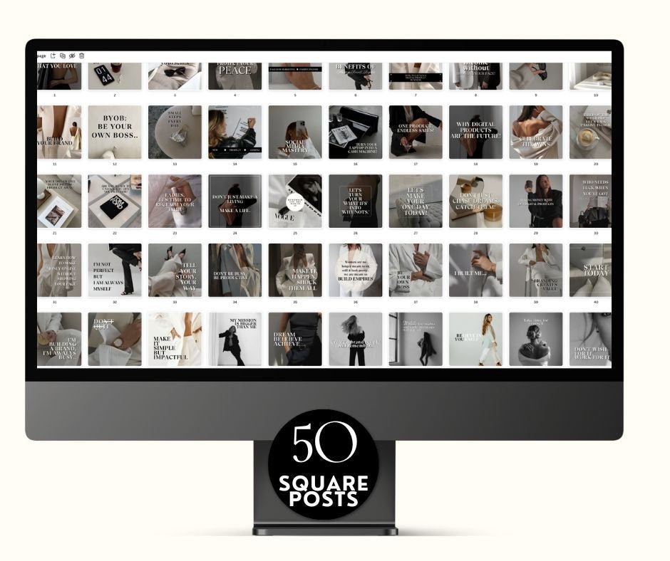 Aesthetic Post & Story Templates Bundle | PLR + MRR Resell Rights - Boundless PLR