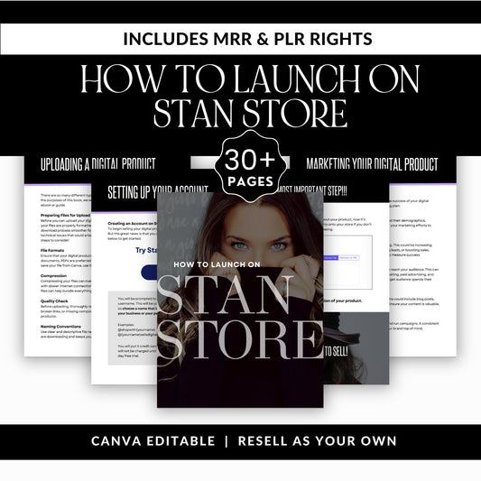 Plr Stan Store Guide, Stan Stores Set Up, The Essential Stan Store Handbook with Master Resell Right MRR and Private Label Rights PLR, Canva
