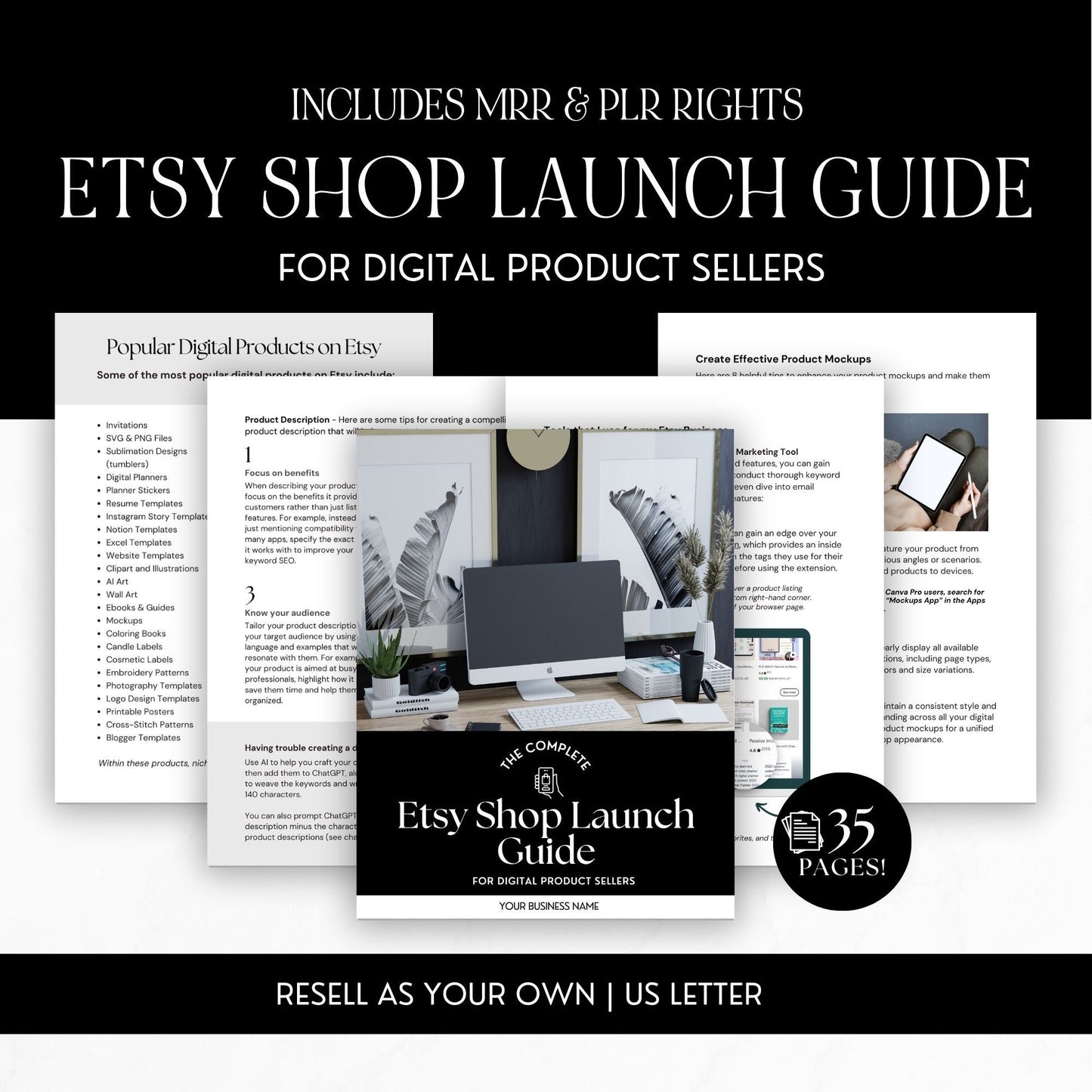Etsy Shop Seller's Guide with MRR & PLR Resell Rights