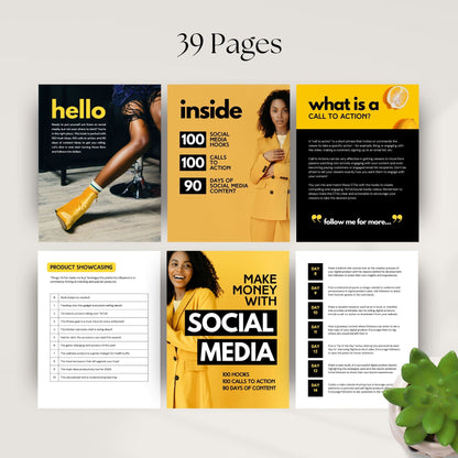 Social Media Content Guide | 39-Page Editable Canva Template with PLR & MRR Boundless PLR
