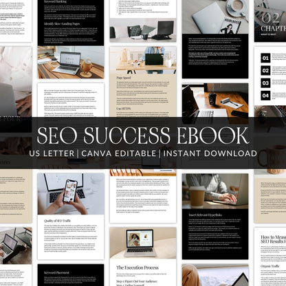 SEO Success Guide eBook – Editable Canva Template with MRR & PLR