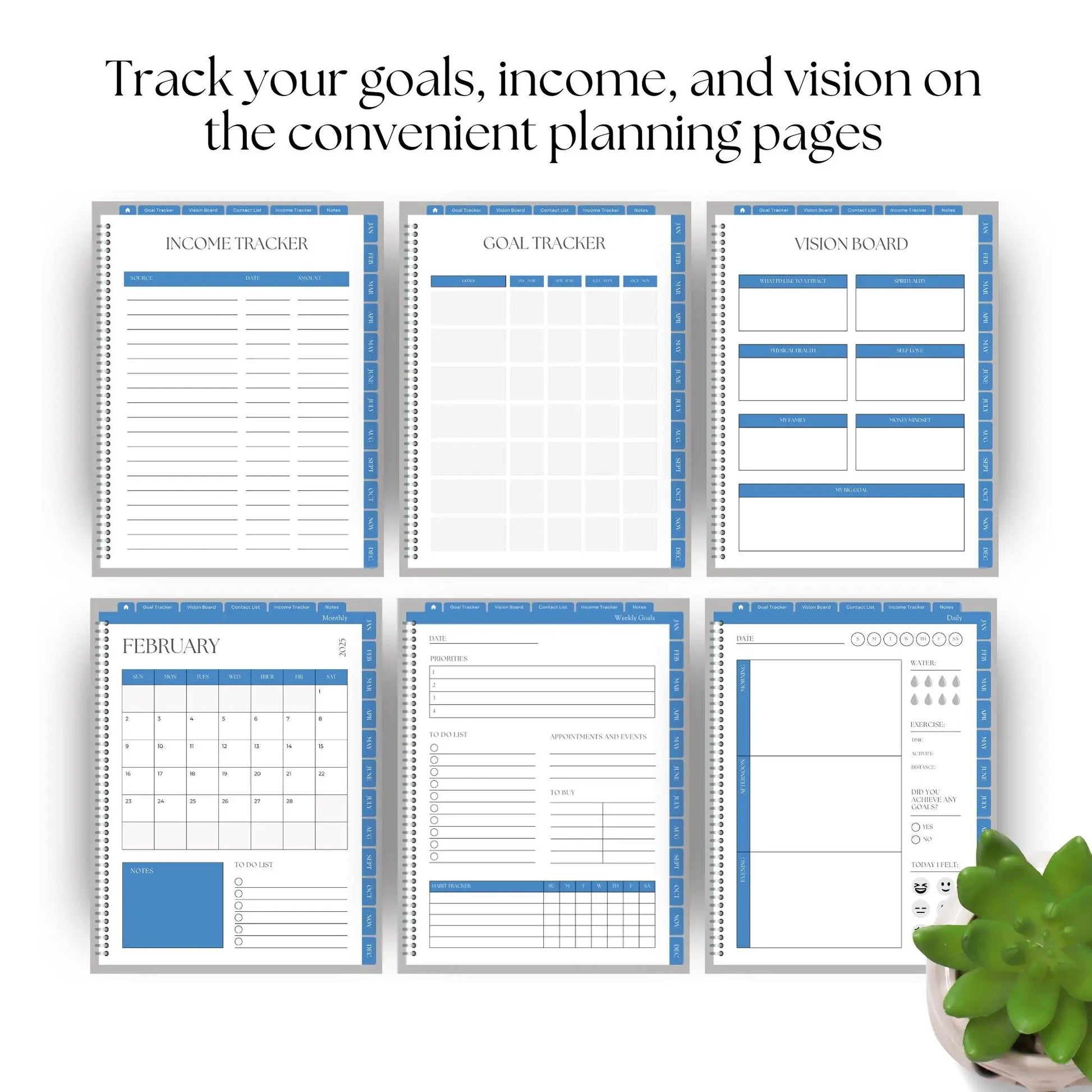 2025 Hyperlinked Digital Planner | Editable Canva Template with MRR & PLR - Boundless PLR