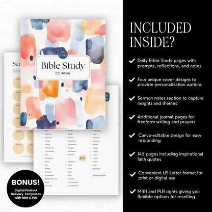 Bible Study Journal with Master Resell Rights (MRR) & Private Label Rights (PLR) - Boundless PLR