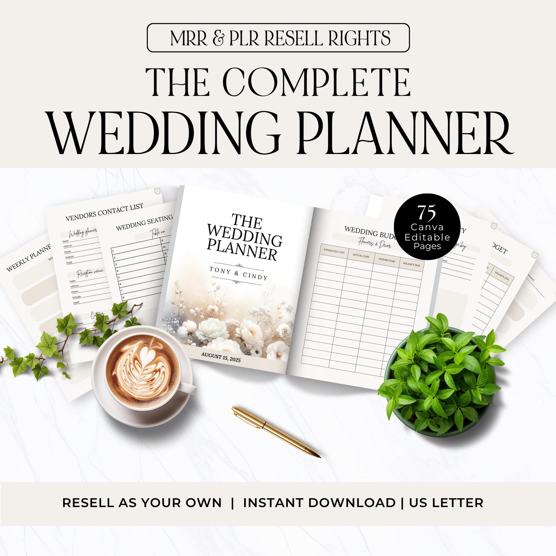 Comprehensive Wedding Planner Template with MRR & PLR for Resellers - Master Resell Rights - Boundless PLR