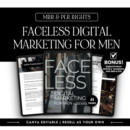 Customizable Faceless Digital Marketing Guide | Master Resell Rights (MRR) + Private Label Rights (PLR)
